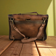 Bovine Leather Briefcase - Brown