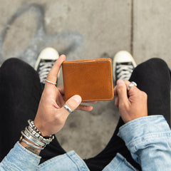 Large Billfold Wallet with RFID protection - Natural