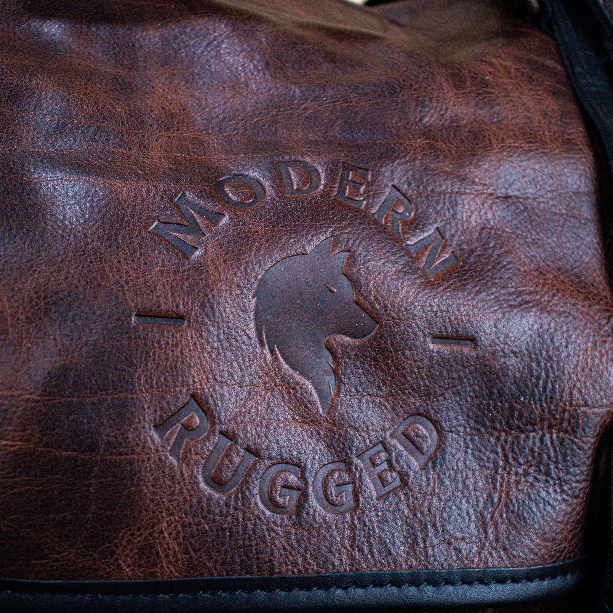 Leather Hide Laptop Bag - Rustic Merlot and Black (Buckles)