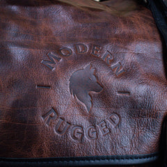 Leather Hide Laptop Bag - Rustic Merlot and Black (Buckles)