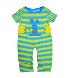 Baby Boy Bunny Stripe romper